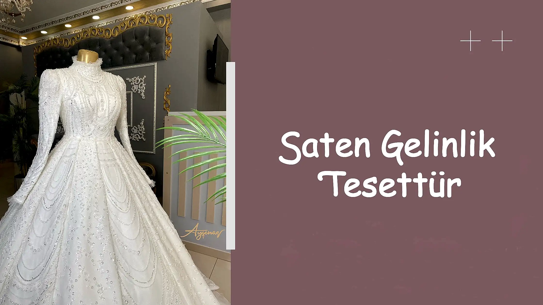 Saten Gelinlik Tesettür