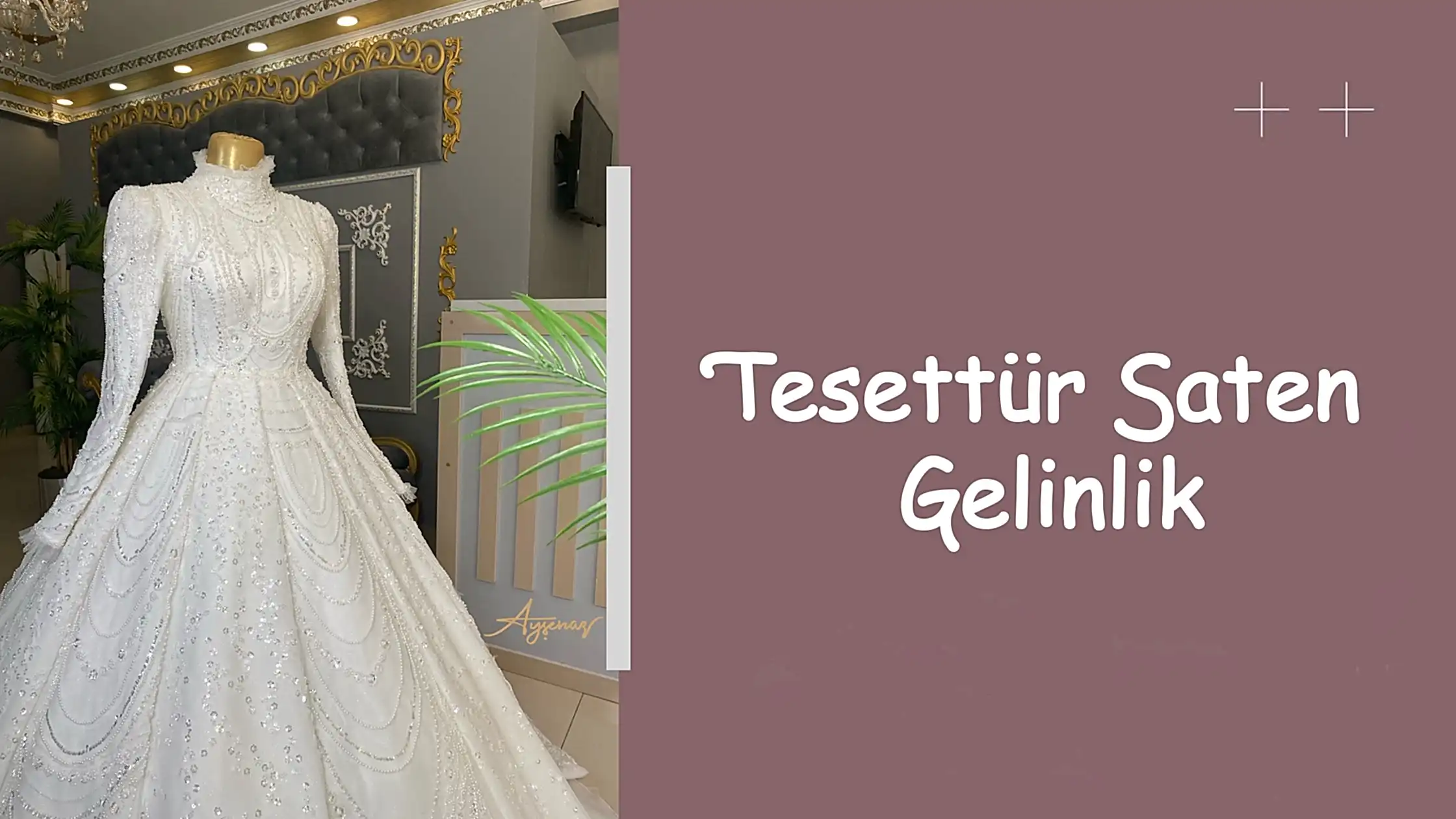 Tesettür Saten Gelinlik
