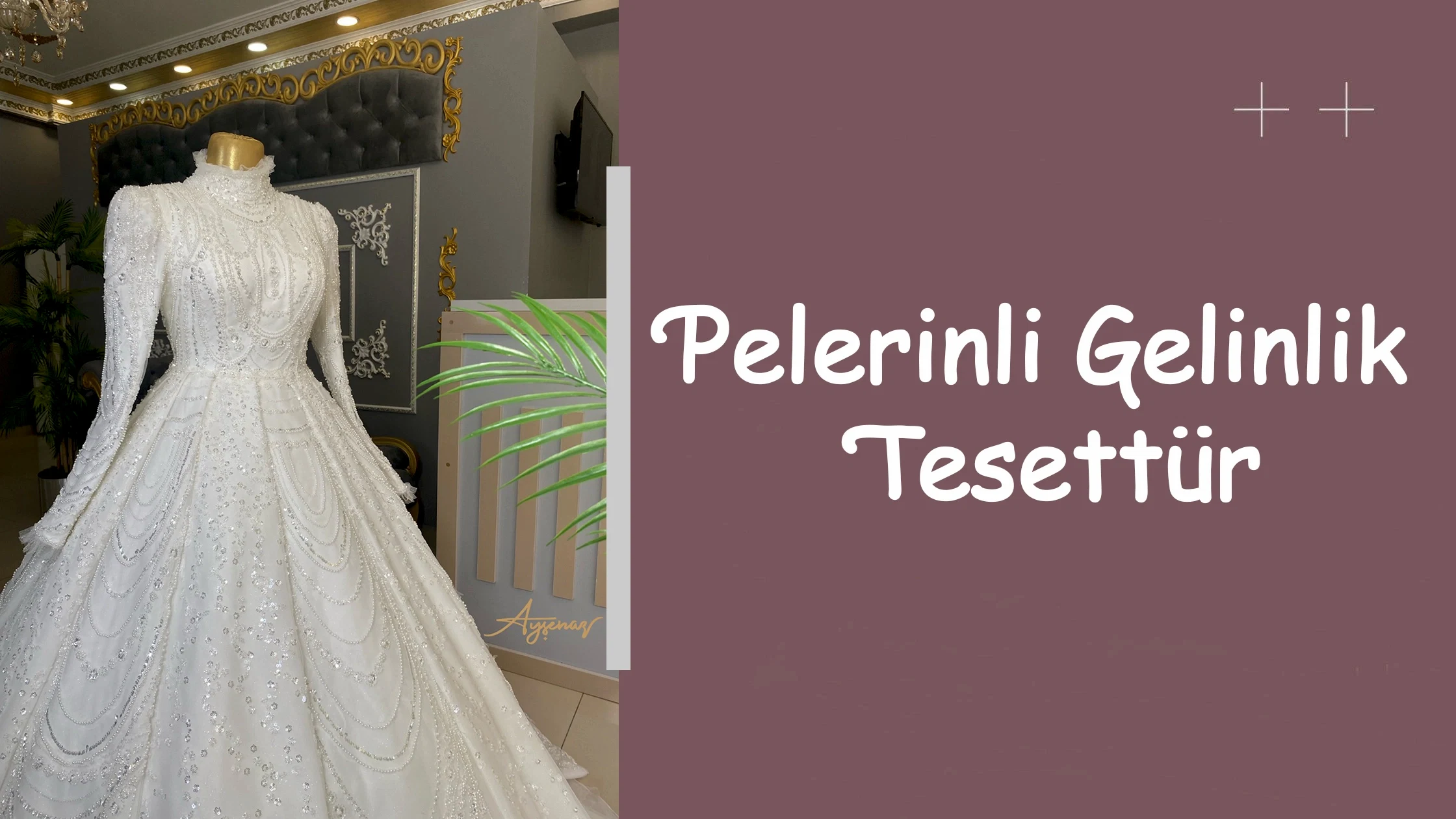 Pelerinli Gelinlik Tesettür
