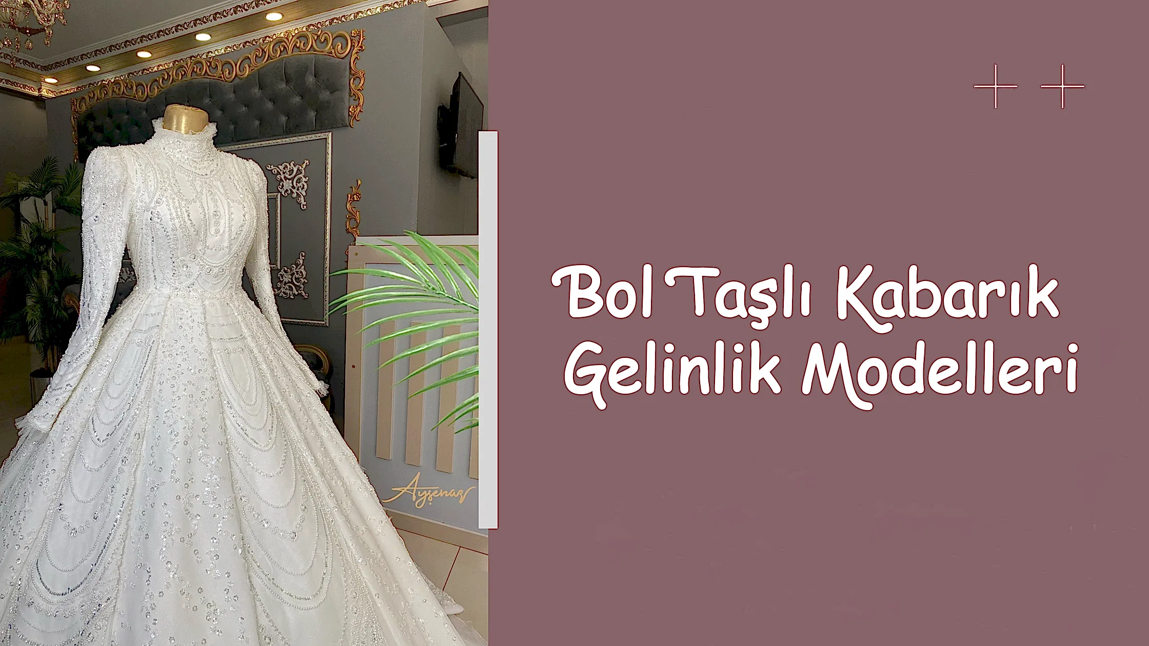 Bol Taşlı Kabarık Gelinlik Modelleri