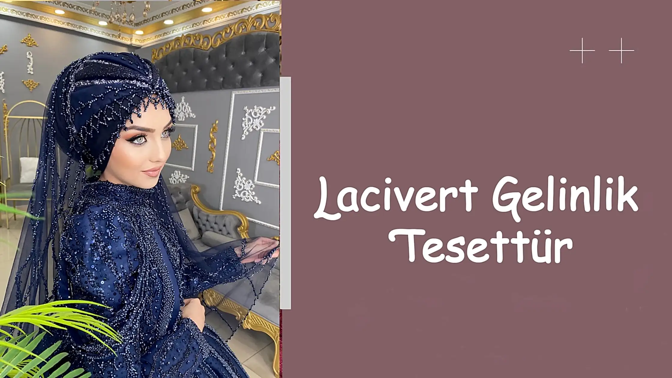 Lacivert Gelinlik Tesettür