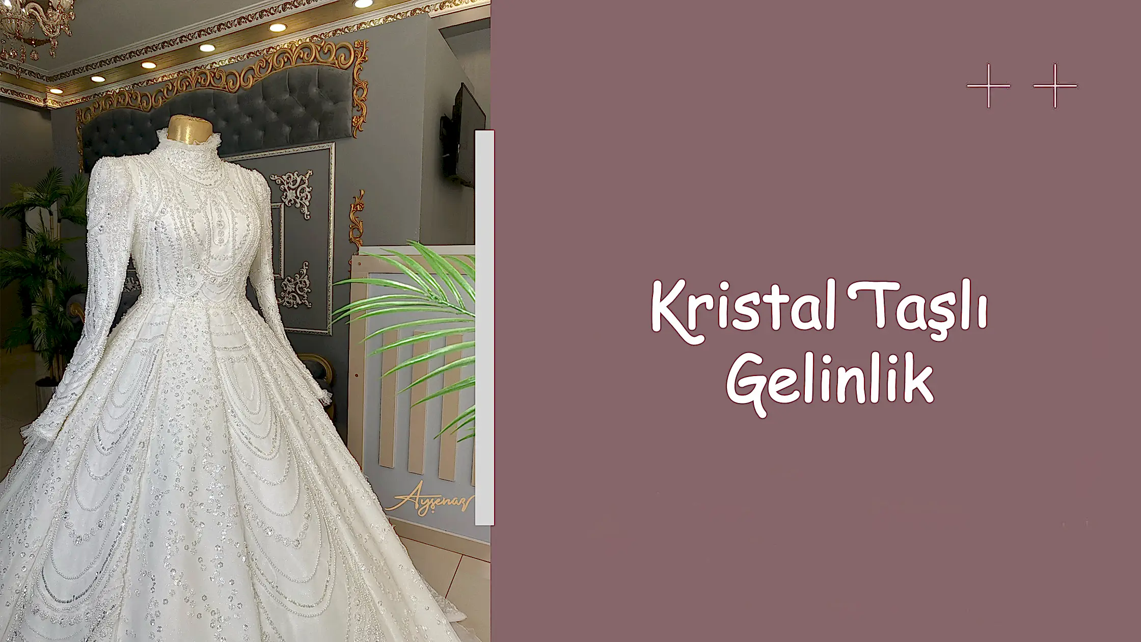 Kristal Taşlı Gelinlik