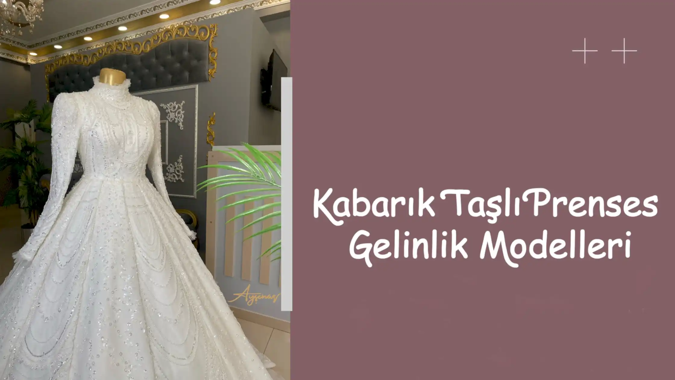 Kabarık Taşlı Prenses Gelinlik Modelleri