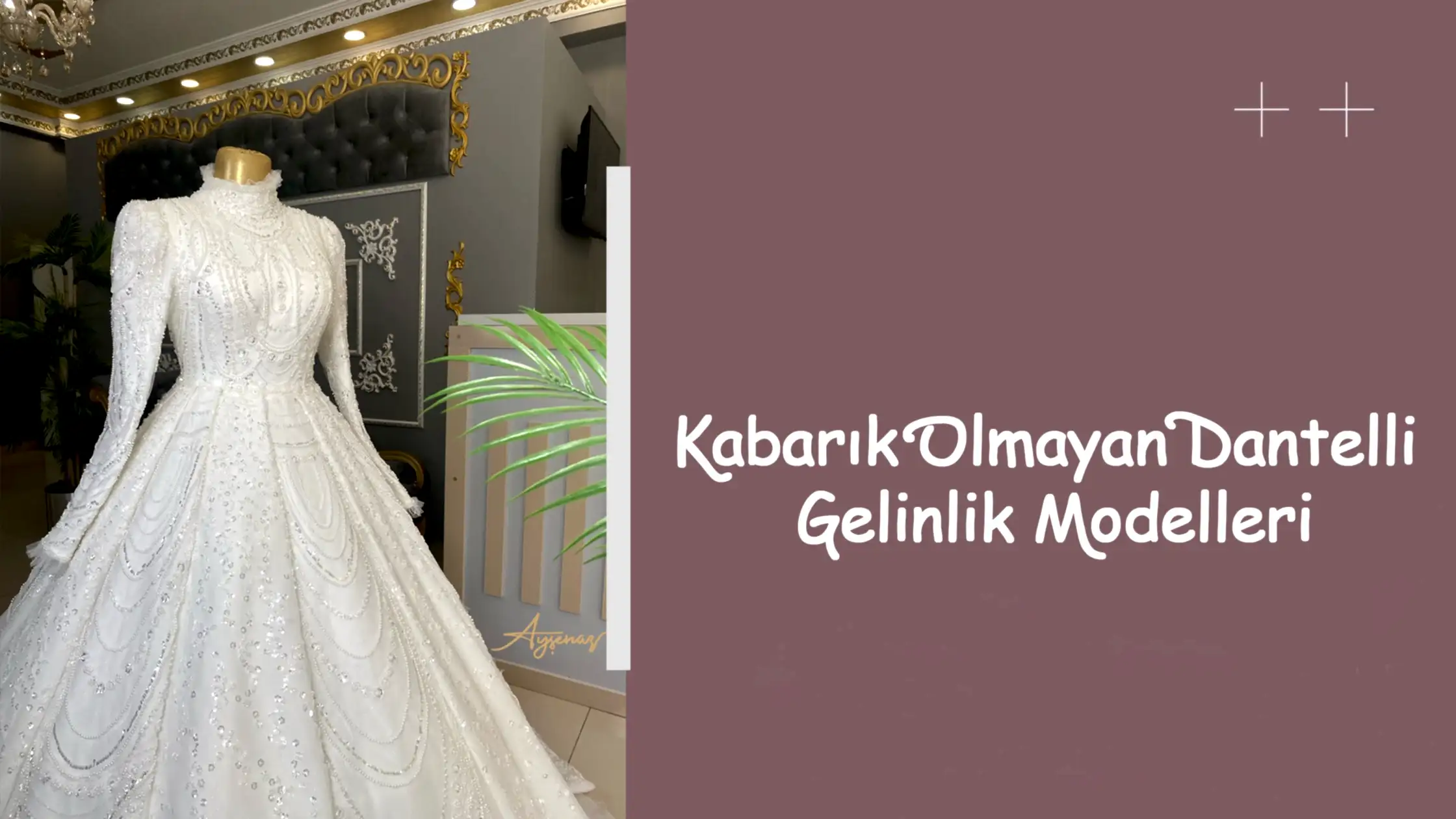 Kabarık Olmayan Dantelli Gelinlik Modelleri