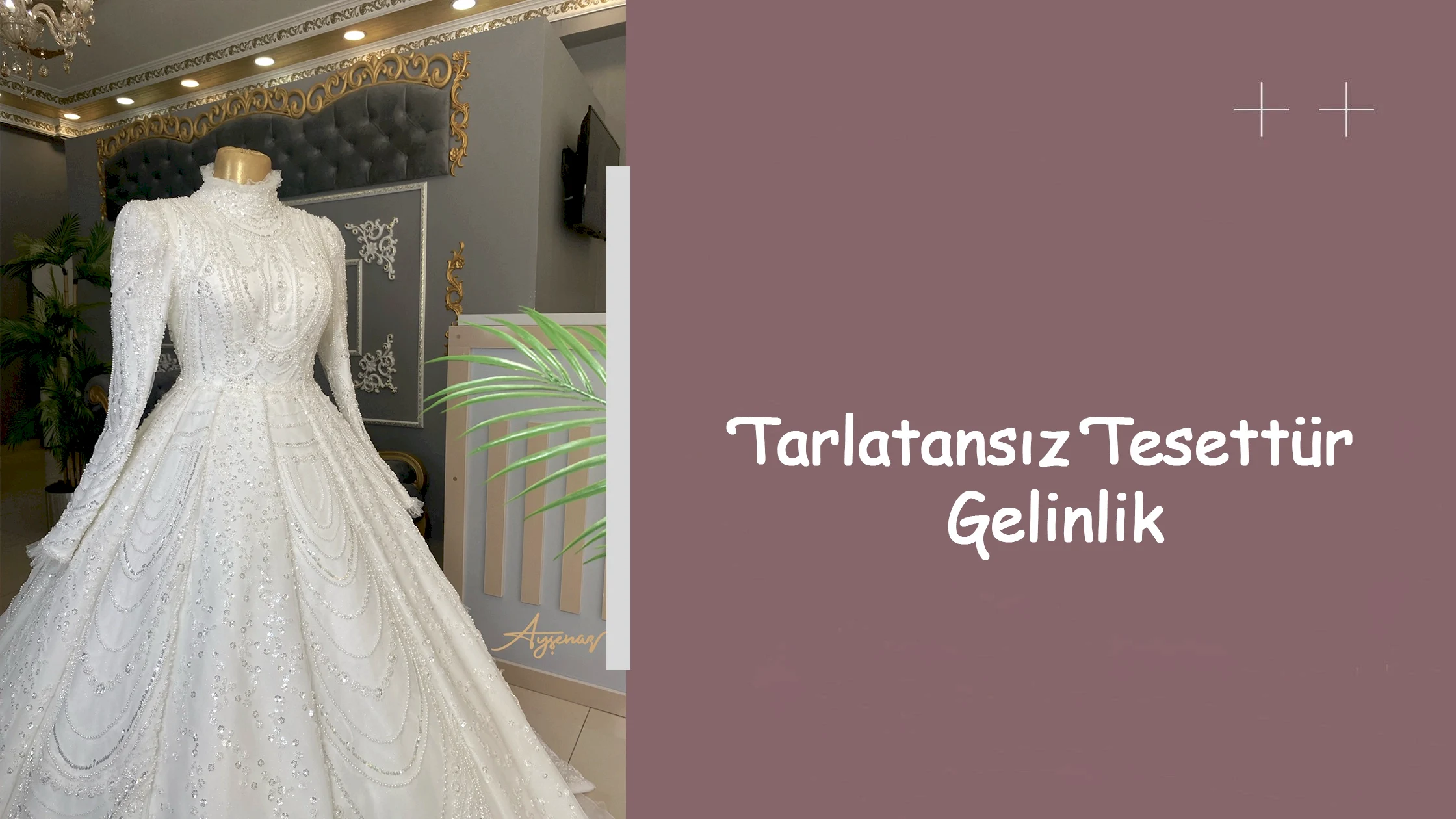 Tarlatansız Tesettür Gelinlik
