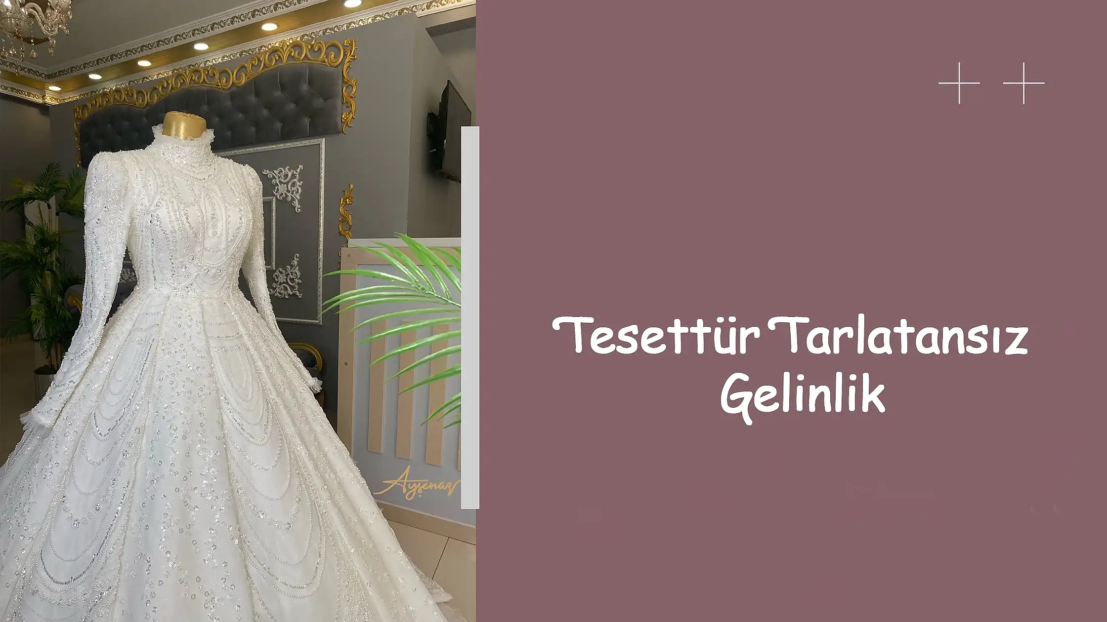 Tesettür Tarlatansız Gelinlik