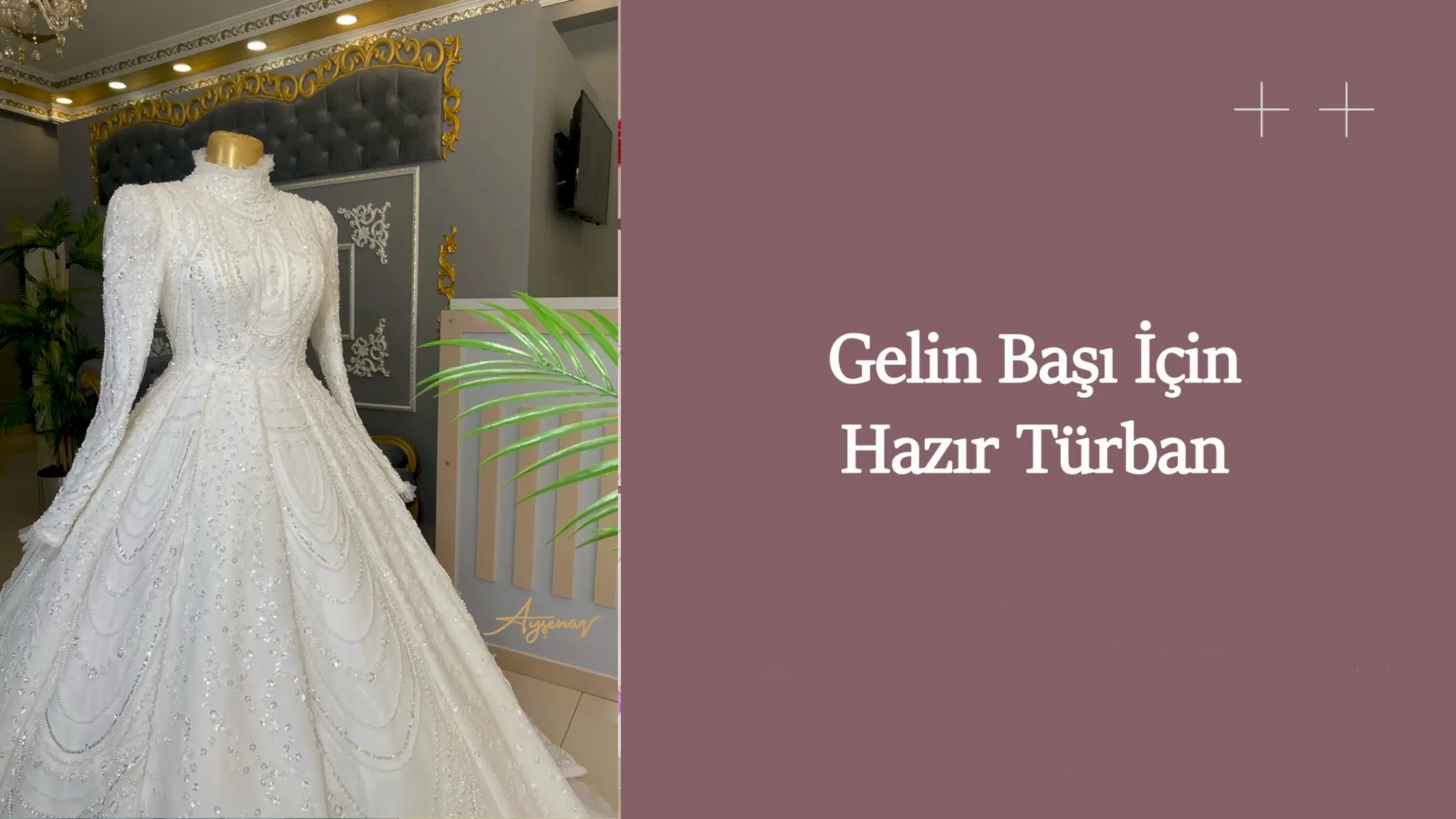 Gelin başı için hazır türban